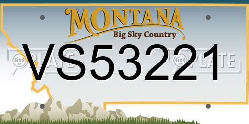 VS53221 Montana License Plate