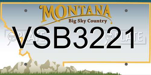VSB3221 Montana License Plate
