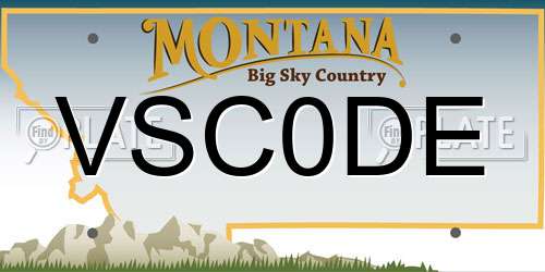 VSC0DE Montana License Plate