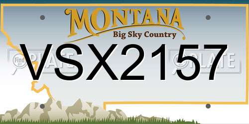 VSX2157 Montana License Plate