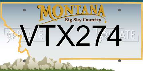VTX274 Montana License Plate