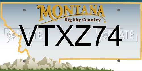 VTXZ74 Montana License Plate