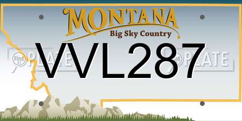 VVL287 Montana License Plate