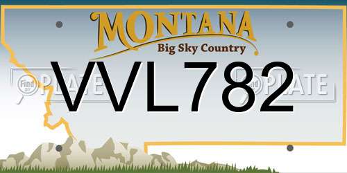 VVL782 Montana License Plate
