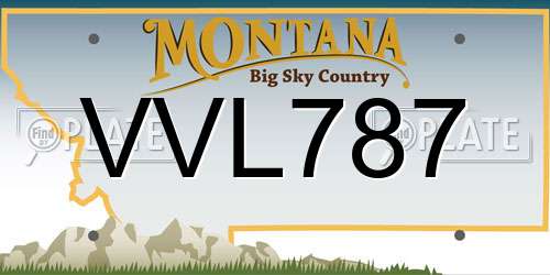 VVL787 Montana License Plate