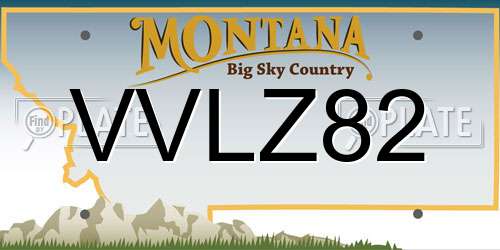 VVLZ82 Montana License Plate