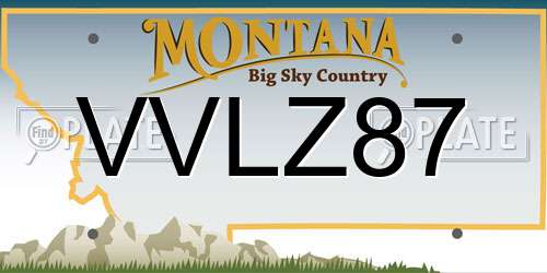 VVLZ87 Montana License Plate
