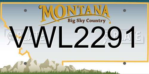 VWL2291 Montana License Plate