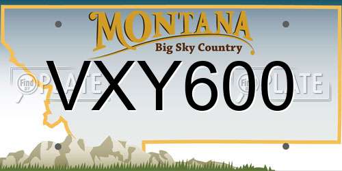 VXY600 Montana License Plate