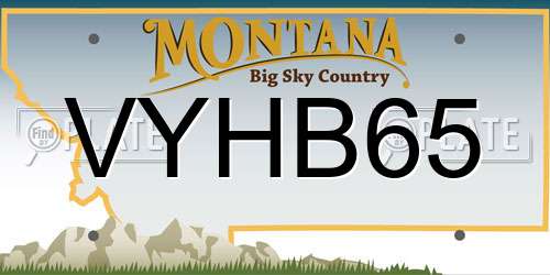 VYHB65 Montana License Plate