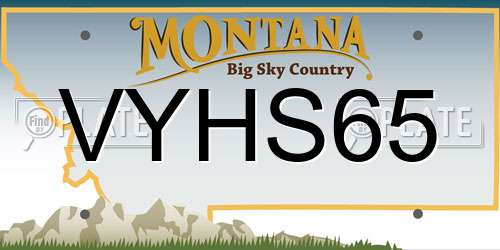 VYHS65 Montana License Plate