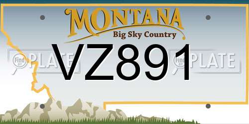 VZ891 Montana License Plate