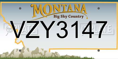 VZY3147 Montana License Plate