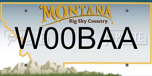 W00BAA Montana License Plate