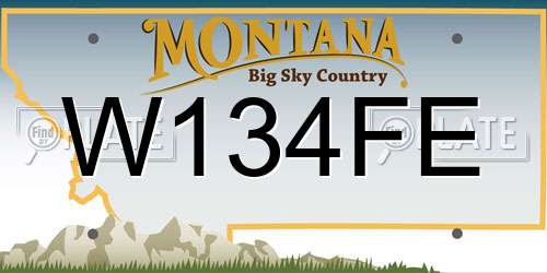 W134FE Montana License Plate
