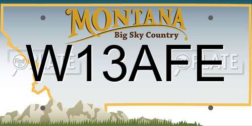 W13AFE Montana License Plate