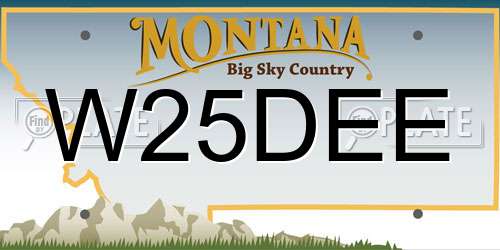 W25DEE Montana License Plate