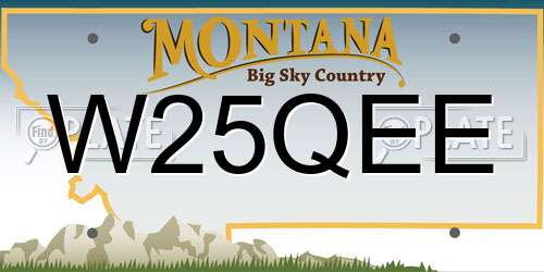 W25QEE Montana License Plate