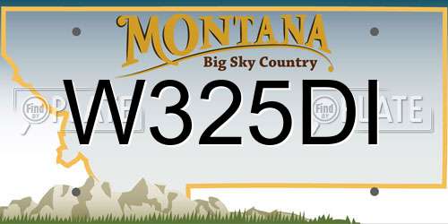 W325DI Montana License Plate