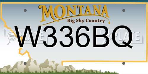 W336BQ Montana License Plate