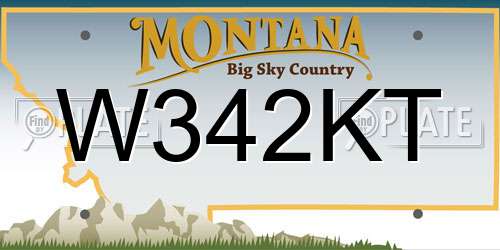 W342KT Montana License Plate