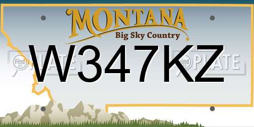 W347KZ Montana License Plate
