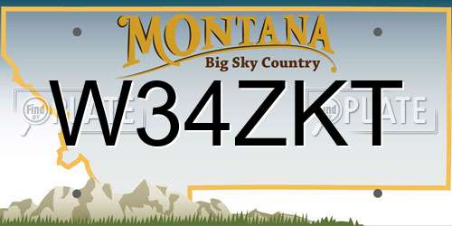 W34ZKT Montana License Plate