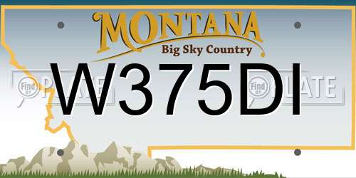 W375DI Montana License Plate