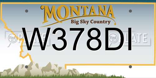 W378DI Montana License Plate