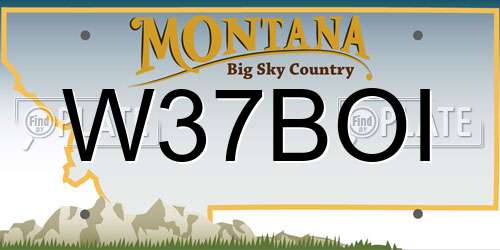 W37BOI Montana License Plate