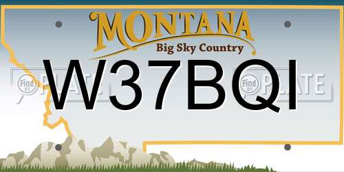W37BQI Montana License Plate