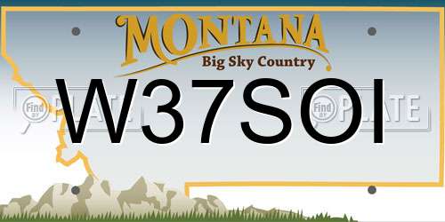 W37SOI Montana License Plate