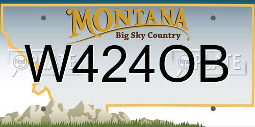 W424OB Montana License Plate