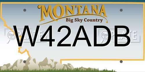 W42ADB Montana License Plate