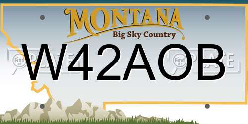 W42AOB Montana License Plate