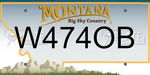 W474OB Montana License Plate