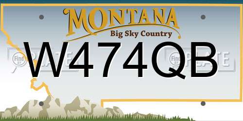 W474QB Montana License Plate