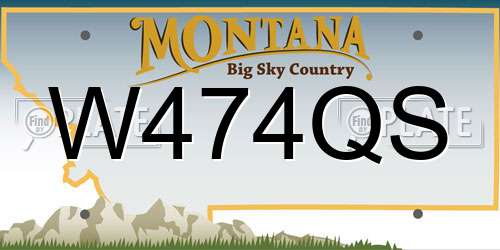W474QS Montana License Plate