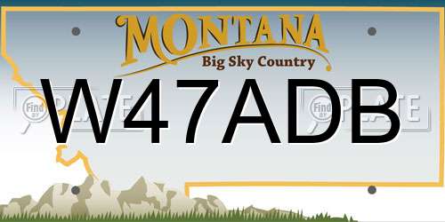 W47ADB Montana License Plate