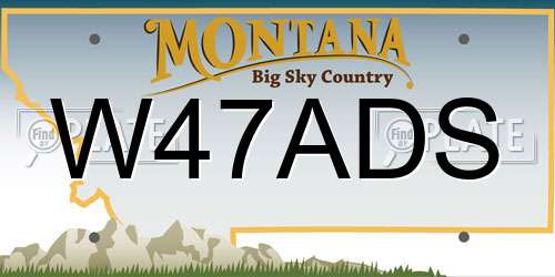 W47ADS Montana License Plate