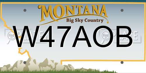 W47AOB Montana License Plate