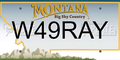 W49RAY Montana License Plate