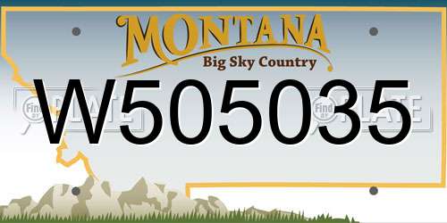 W505035 Montana License Plate