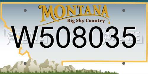W508035 Montana License Plate