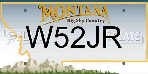W52JR Montana License Plate