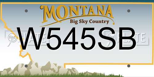 W545SB Montana License Plate