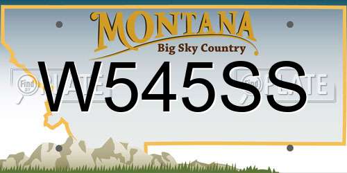 W545SS Montana License Plate
