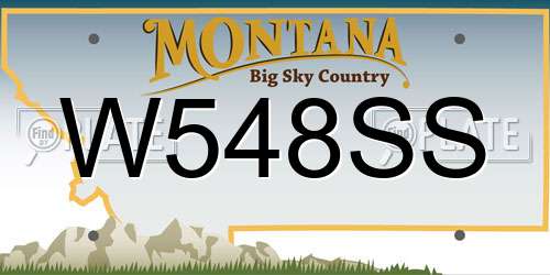 W548SS Montana License Plate