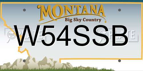 W54SSB Montana License Plate