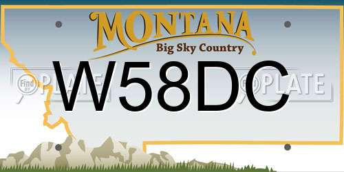 W58DC Montana License Plate